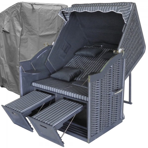 Strandkorb XL grau ✔ 2-Sitzer ✔ XL ✔ anthrazit ✔ Polyrattan