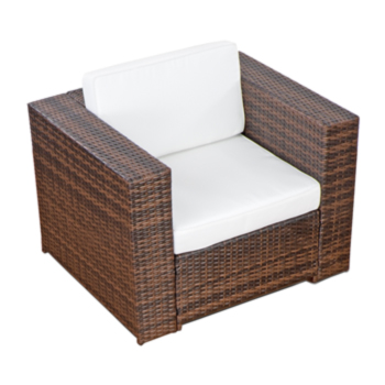 XINRO Polyrattan Lounge Sessel braun (erweiterbares Element)