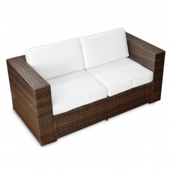 XINRO Polyrattan Lounge Sofa braun (erweiterbares Element)