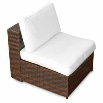 XINRO Polyrattan Lounge Sessel ohne Armlehne braun (erweiterbares Element)