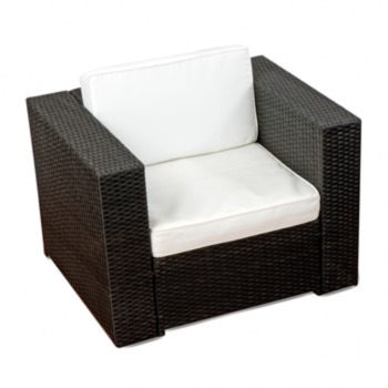 XINRO Polyrattan Lounge Sessel schwarz (erweiterbares Element)