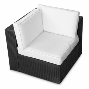 XINRO Polyrattan Eck Lounge Sessel schwarz (erweiterbares Element)